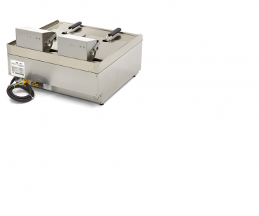 Preview: Commercial Grade Fritteuse 2 x 10L - Elektrisch - 60 x 60 cm mit Wasserhahn